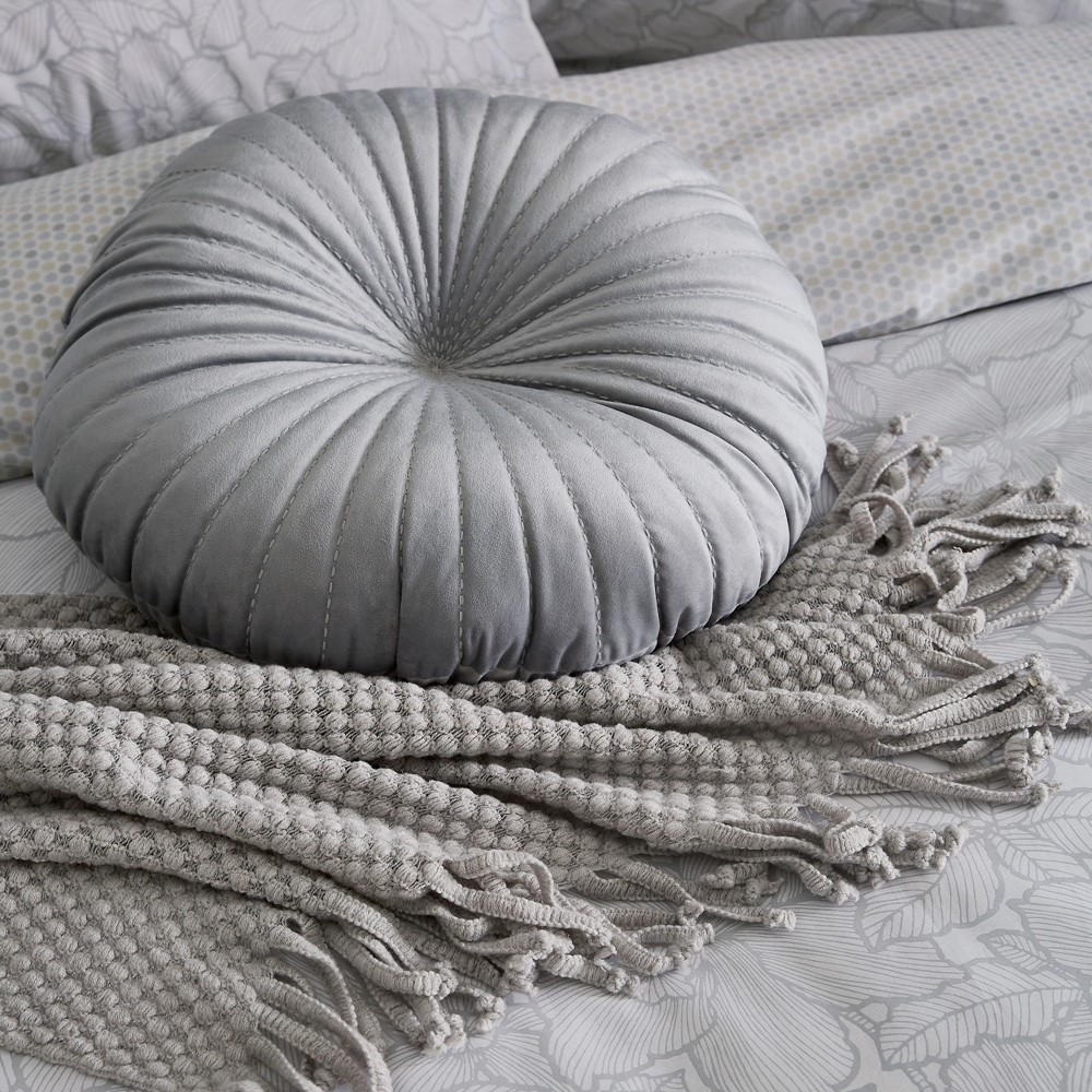 Serenity Circular Cushion by Katie Piper in Grey